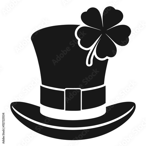 st patrick day hat silhouette vector art isolated on white background.