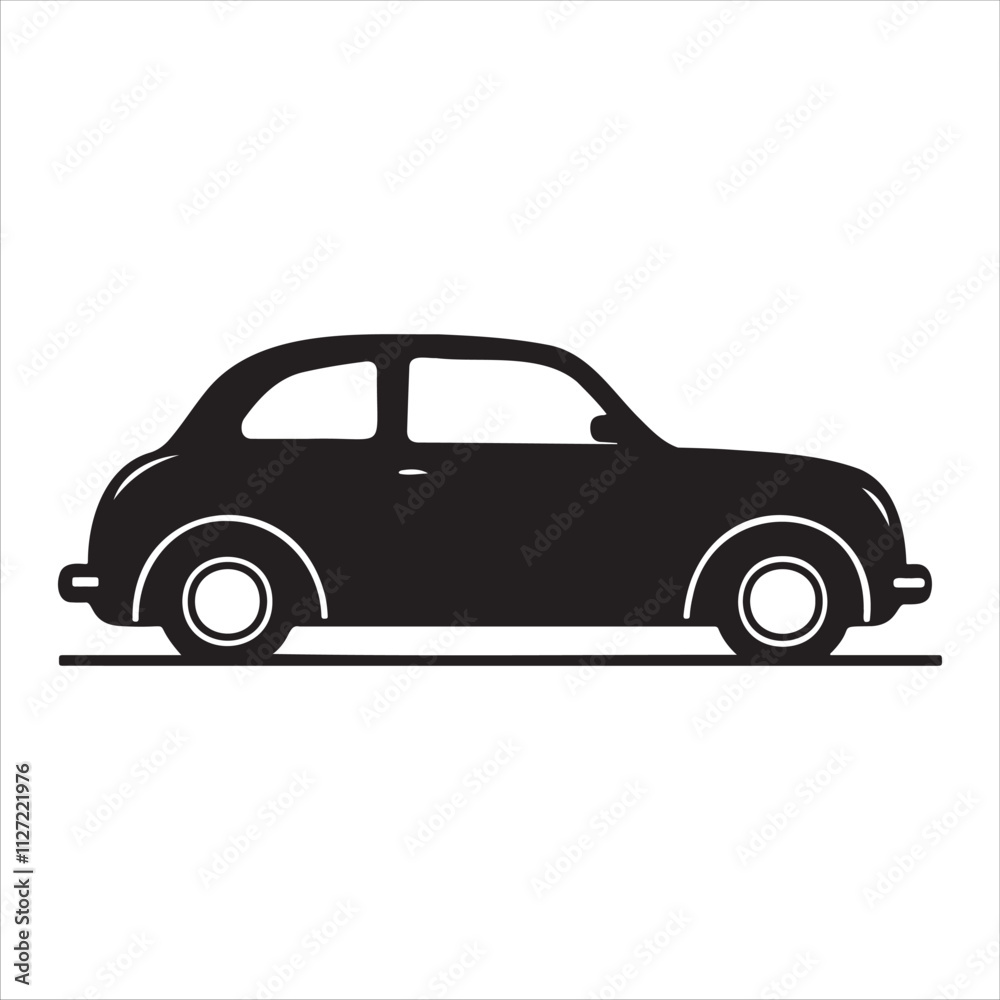 Fototapeta premium Mini family car silhouette vector illustration