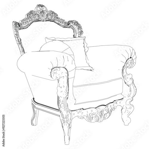 Vintage armchair vector set. Baroque and classic style sketches for luxurious home interiors. Ideal for traditional furniture enthusiasts.