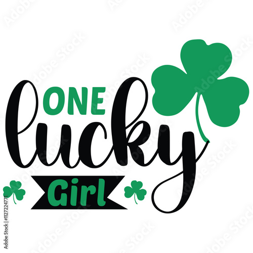 one lucky girl.patrick's day.it is a svg st patrick's day's svg design for use anywhere