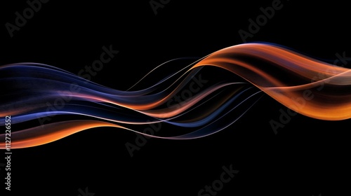 Abstract orange and blue waves flowing smoothly