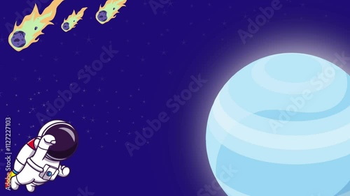 Discover the wonders of outer space with astronauts and shining stars in a colorful animation.