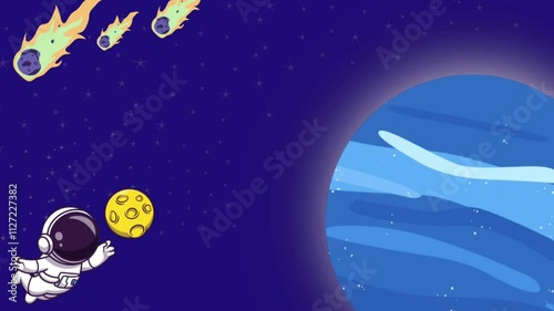 Discover the wonders of outer space with astronauts and shining stars in a colorful animation.