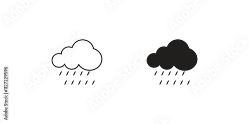 rain set icon with white background vector stock illustration
