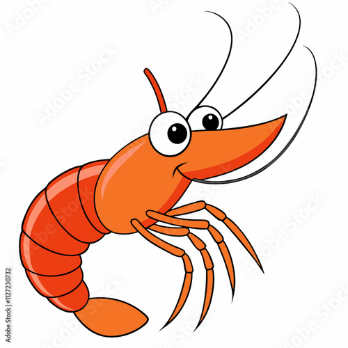 crayfish cartoon isolated