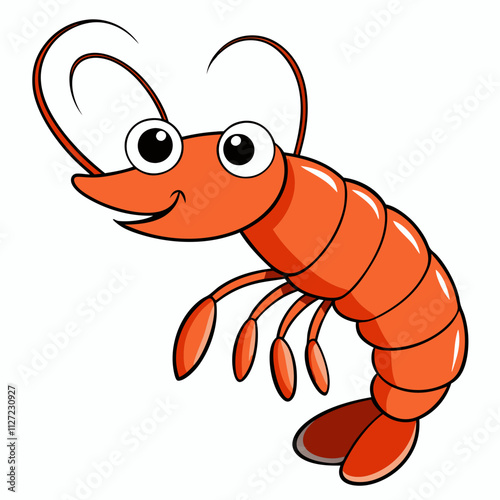 cartoon illustration of a shrimp