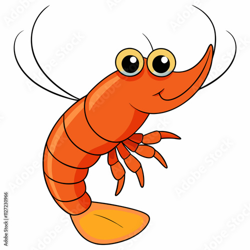 cartoon shrimp cartoon isolated