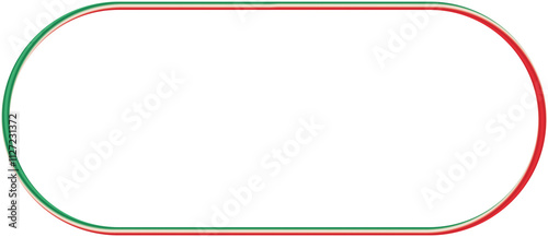 Festive Holiday Striped Red Green Color in Modern 3D Oval Border Frame Button