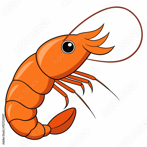 cartoon illustration of a shrimp
