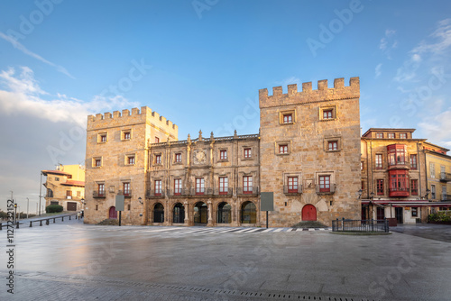 Gijon, Spain. View of Revillagigedo Palace located on Plaza del Marques square photo