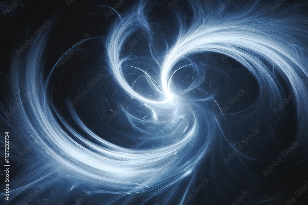 A mesmerizing swirl of blue and white light A mesmerizing swirl of blue and white light