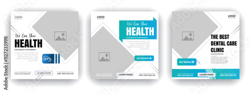 Professional medical healthcare service social media post template design