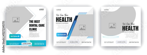 Professional medical healthcare service social media post template design
