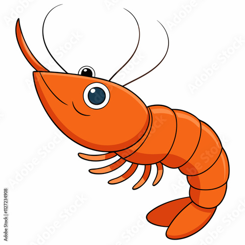 shrimp cartoon isolated on white