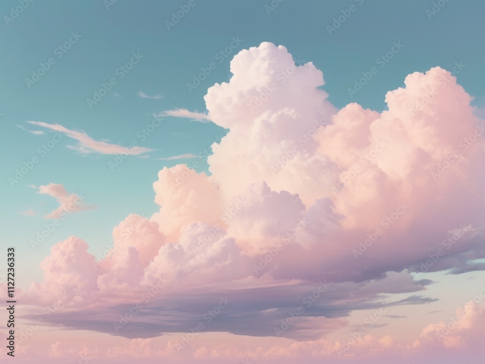 Gentle clouds with a pastel gradient sky Gentle clouds with a pastel gradient sky