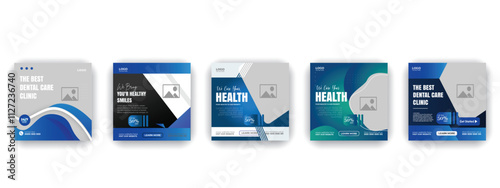 Professional medical healthcare service social media post template design