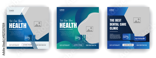 Professional medical healthcare service social media post template design