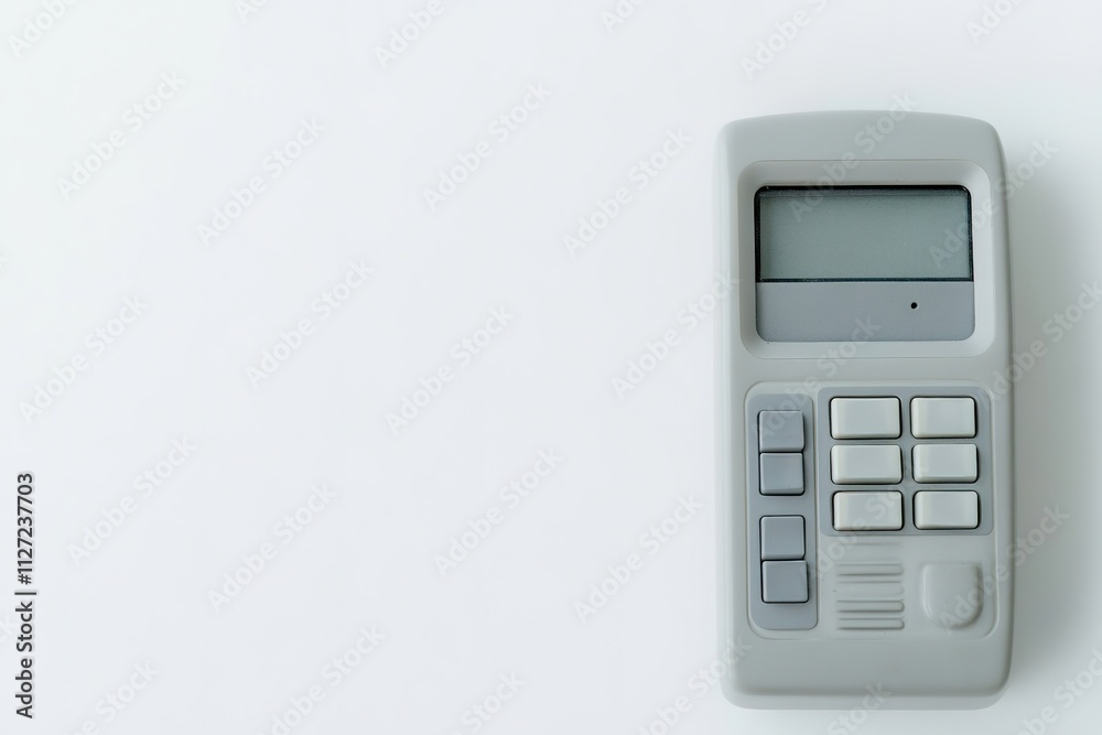 Retro gray pager on white backdrop, plenty of copy space Retro gray pager on white backdrop, plenty of copy space