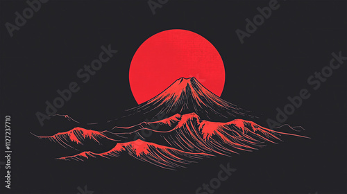 夜景に映える赤のグラフィックデザイン――鮮烈な赤彩の描画劇場 generative ai