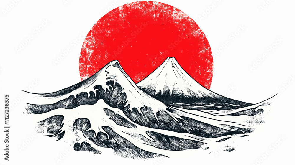 Obraz premium 紅のグラフィックシーン - 鮮烈な赤の表現とグラフィックデザインの美 generative ai