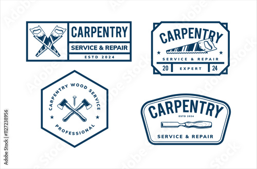 carpentry logo badge design