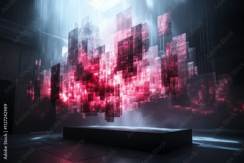 Naklejka premium Abstract Light Patterns in Suspended Panels