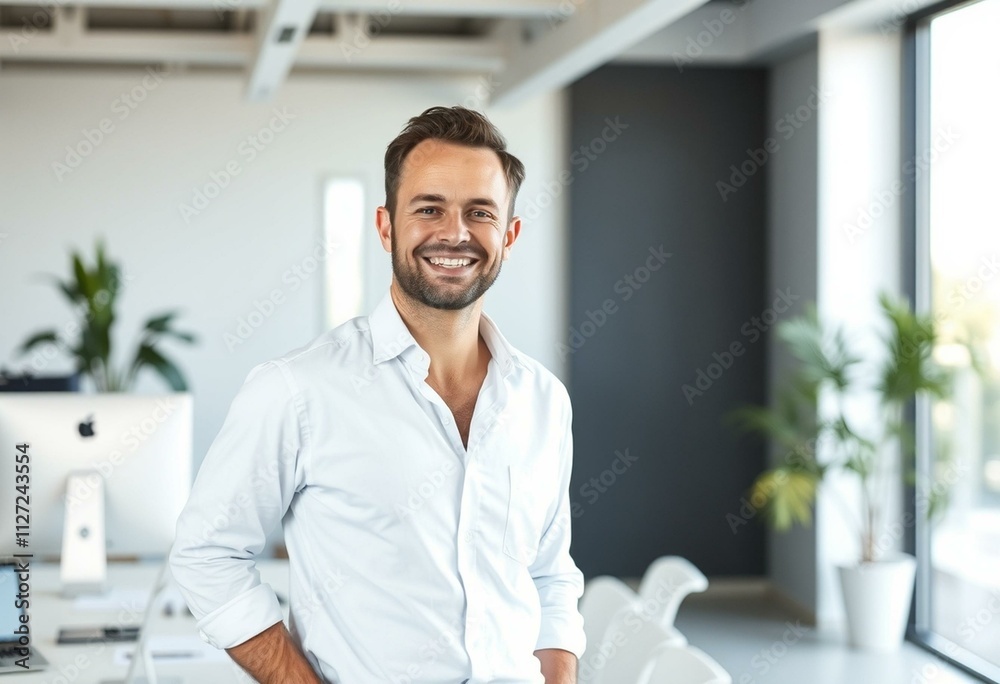 Portrait of an engineer in a modern office