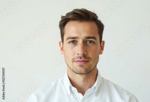 Serene half-length portrait of a male