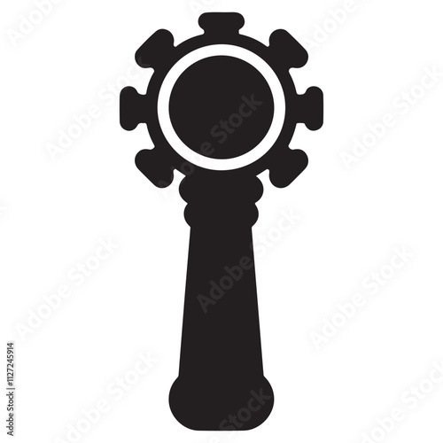 Black Silhouette Vector Illustration of a Morning Star Weapon