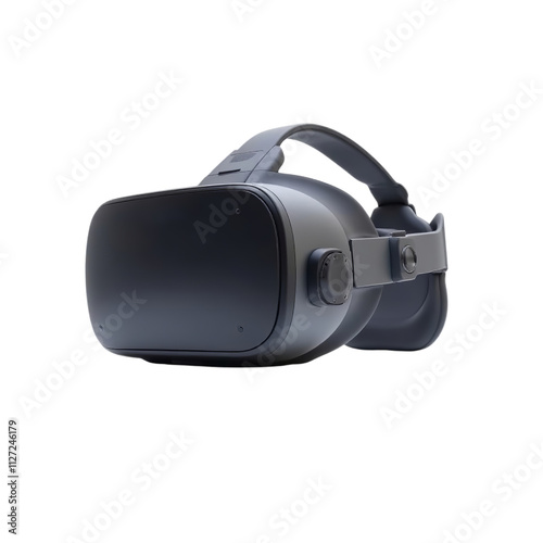 PNG of Sleek virtual reality headset designed for immersive experiences on transparent background.