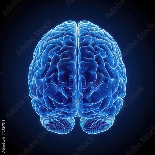Superior view of human brain, digitally enhanced.