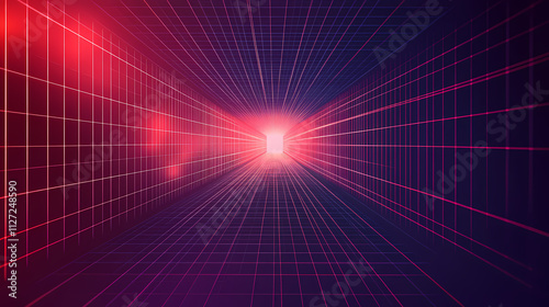Geometric grid background vector illustration oblique vanishing point black. Oblique. Illustration