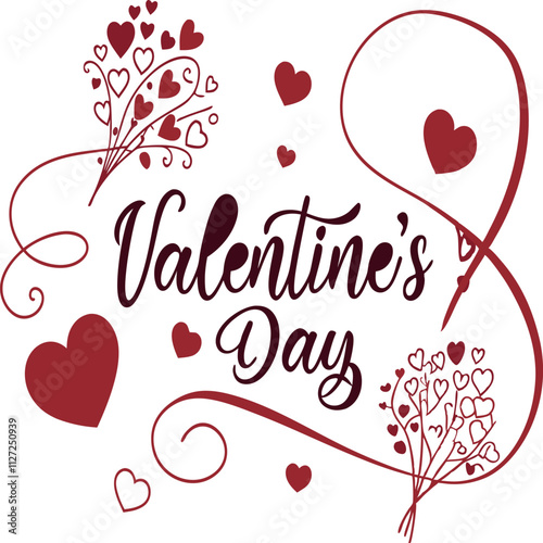 romantic vector illustration stylish 'happy valentine's day'