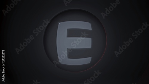 E. Letter e of the alphabet being dynamically revealed in circular transitions with zoom in the middle. Loop 4k.