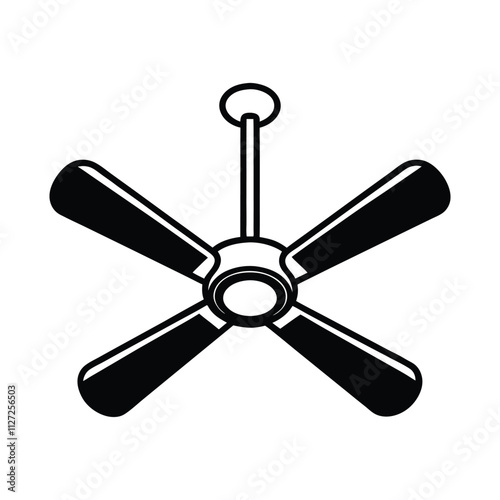 Modern Ceiling Fan Vector Illustration for Home Interior Cooling and Stylish Appliance Design photo