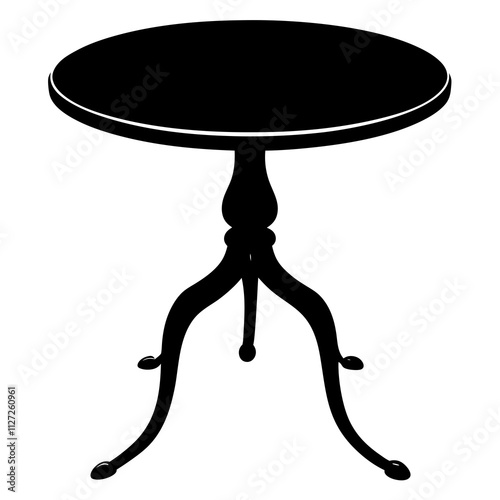 Black table furniture shape collection icons.  Table art front view. Table modern style silhouette art & illustration.