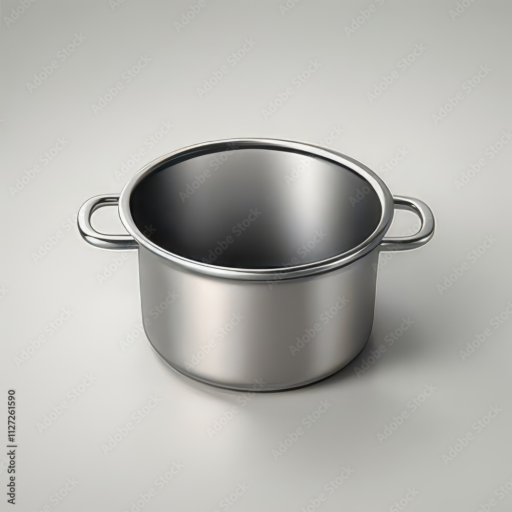 Empty stainless steel pot with handles. Empty stainless steel pot with handles.