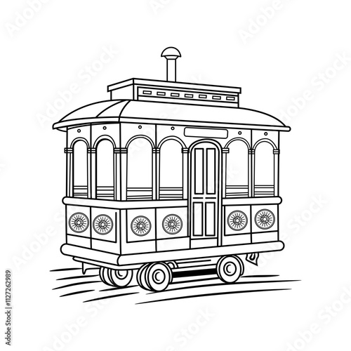 Vintage illustration of an old hotel trolley