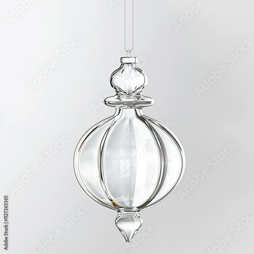 Elegant clear glass finial Christmas ornament.