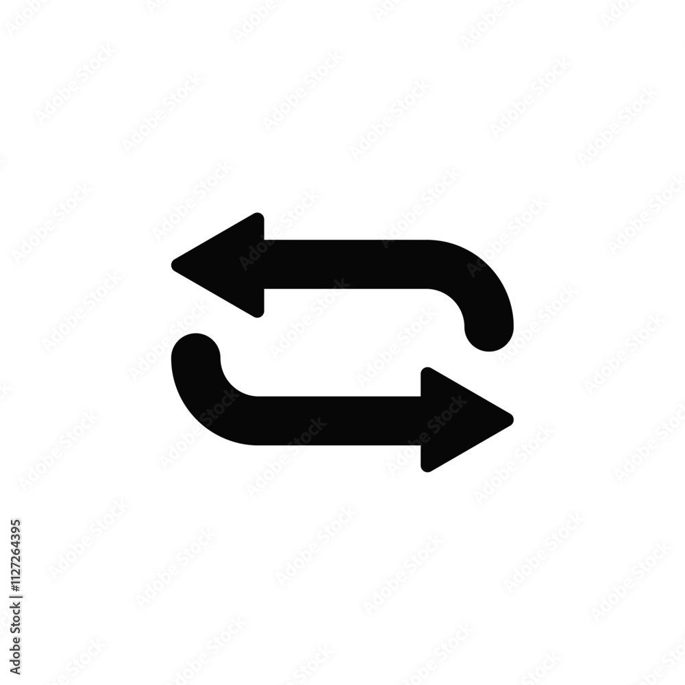 Repeat icon Vector flat thin line illustration Repeat icon Vector flat thin line illustration