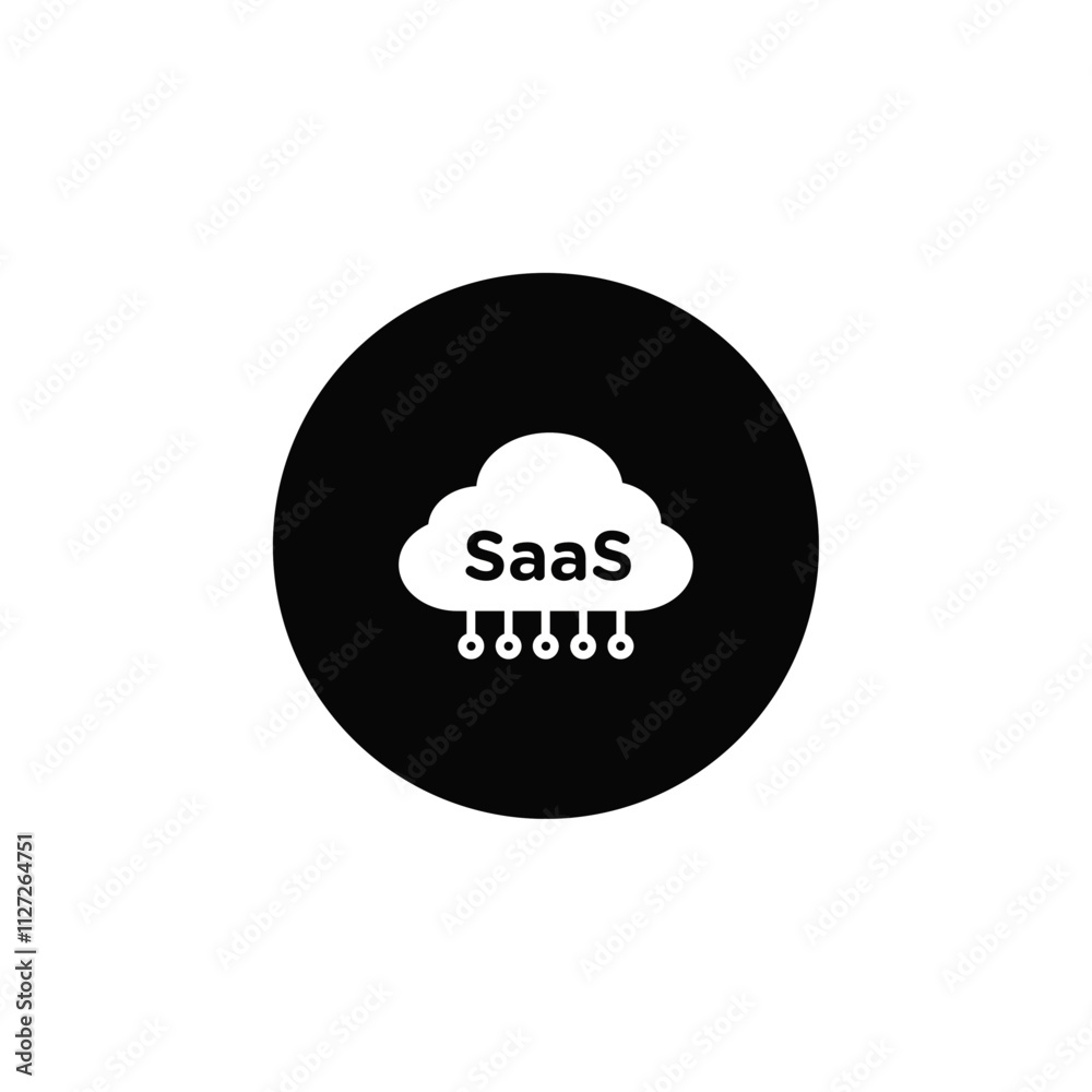SaaS icon Vector flat thin line illustration SaaS icon Vector flat thin line illustration