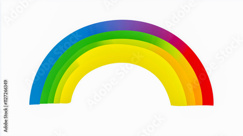 Rainbow arches span the canvas, showcasing a vivid spectrum from violet to red, symbolizing hope and diversity in a bright, engaging visual display.