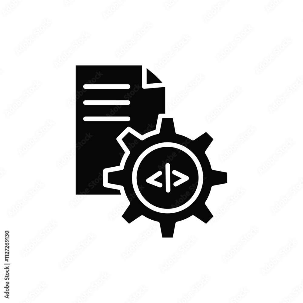Compile icon Vector flat thin line illustration Compile icon Vector flat thin line illustration
