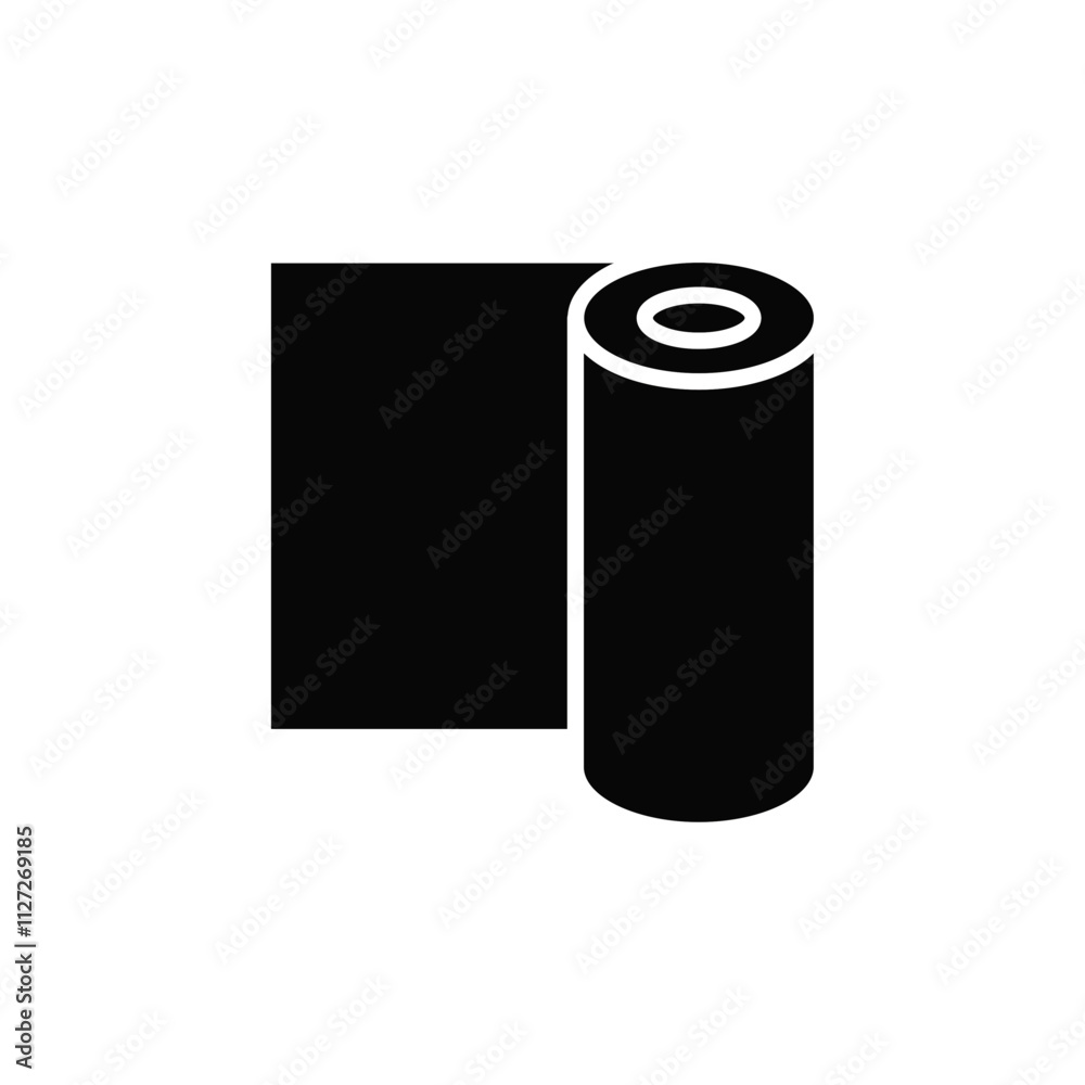 Construction film roll icon Vector flat thin line illustration Construction film roll icon Vector flat thin line illustration