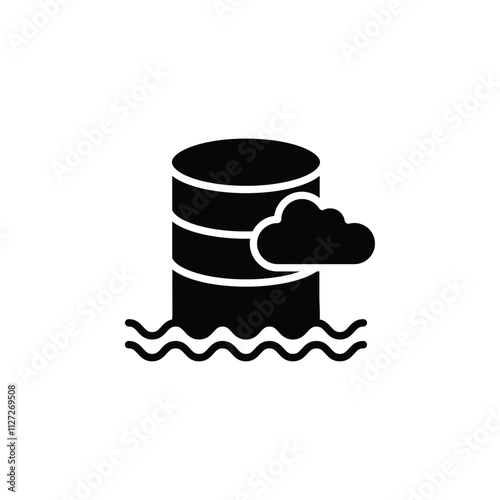 Data lake icon Vector flat thin line illustration
