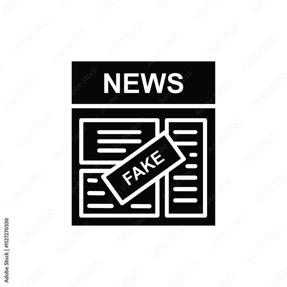 Obraz premium Fake news icon Vector flat thin line illustration