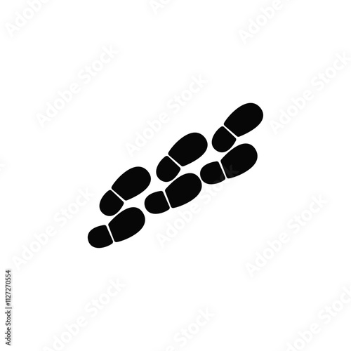 Footprint icon Vector flat thin line illustration