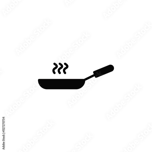 Frying pan icon Vector flat thin line illustration