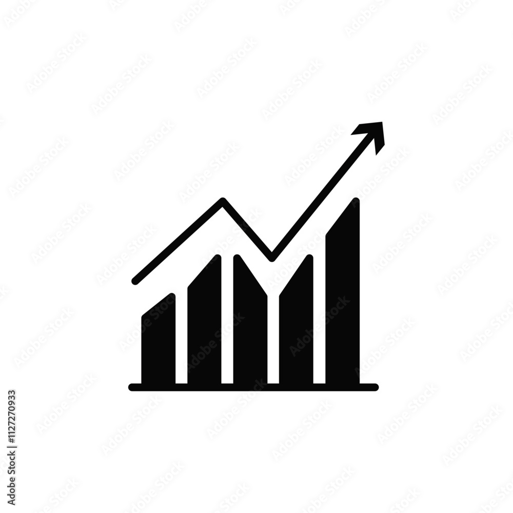 Graph icon Vector flat thin line illustration Graph icon Vector flat thin line illustration