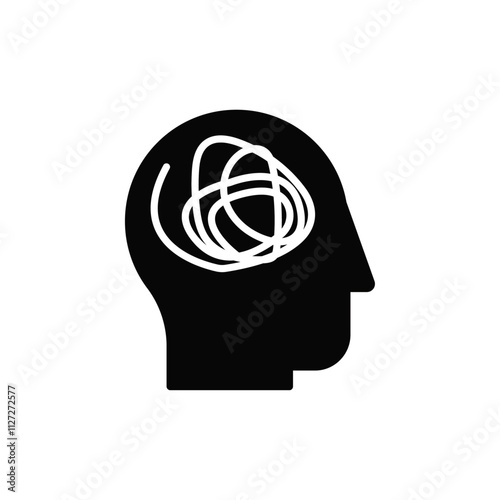 Mental disorder icon Vector flat thin line illustration